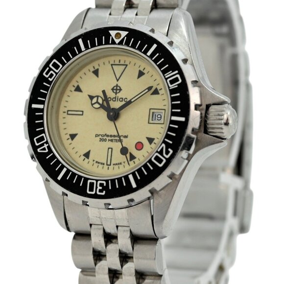 Zodiac 28mm Ladies Professional Luminous Dial Red Dot Diver Watch - Picture 2 of 8